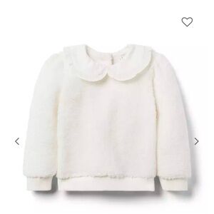 Janie and Jack Sherpa Collared Sweater, cream, size 3T, NWT